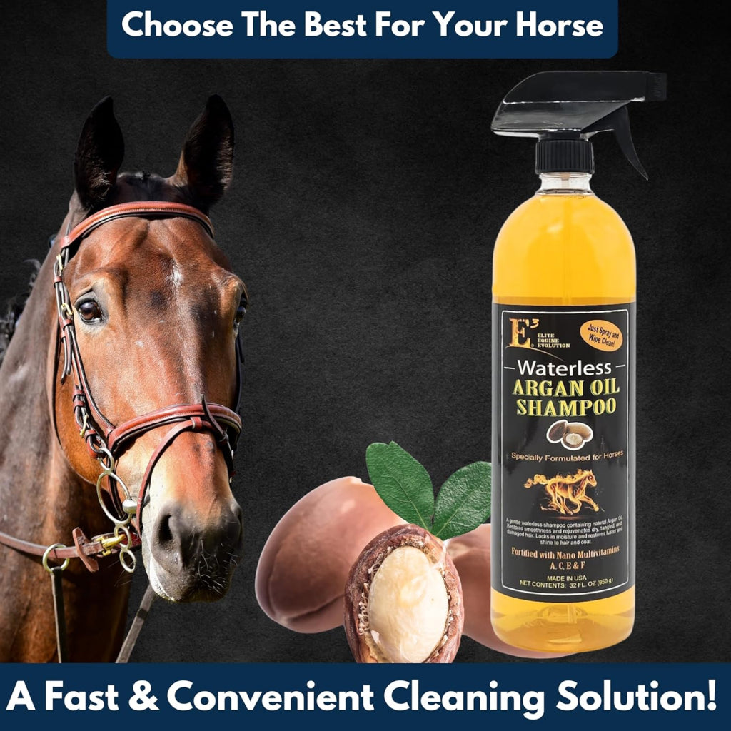 E3 Waterless Argan Oil Shampoo for Horses (32 oz)