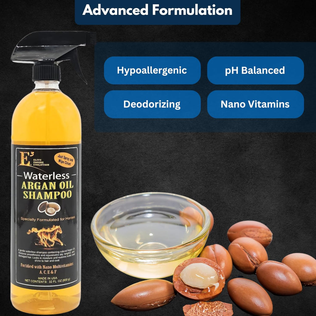 E3 Waterless Argan Oil Shampoo for Horses (32 oz)