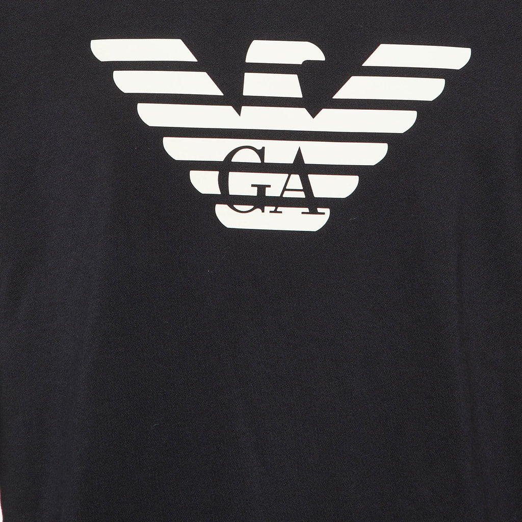 Emporio Armani Black Logo Detail Modal & Cotton Knit Sweatshirt