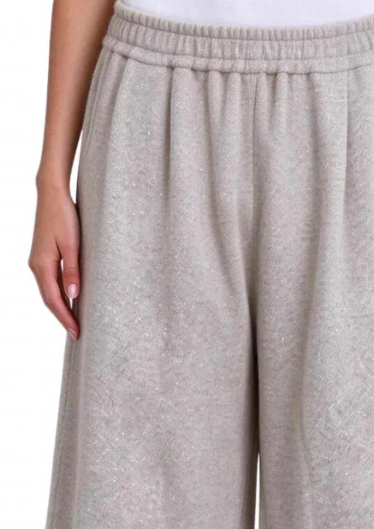Elastic Waist Bermuda Sweat Short In Grey