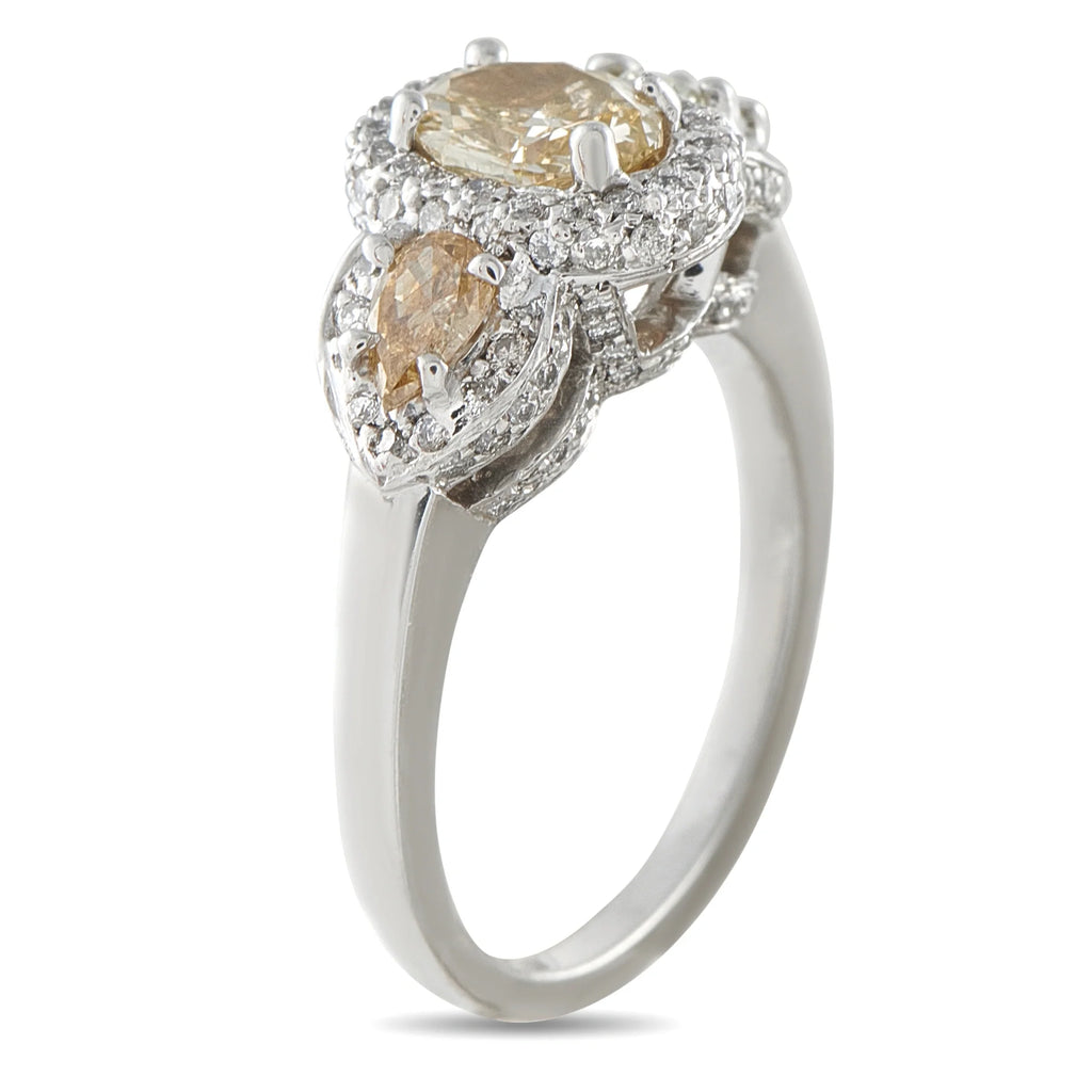 LB Exclusive Platinum 1.71ct Diamond Three-Stone Halo Ring MF17-063026