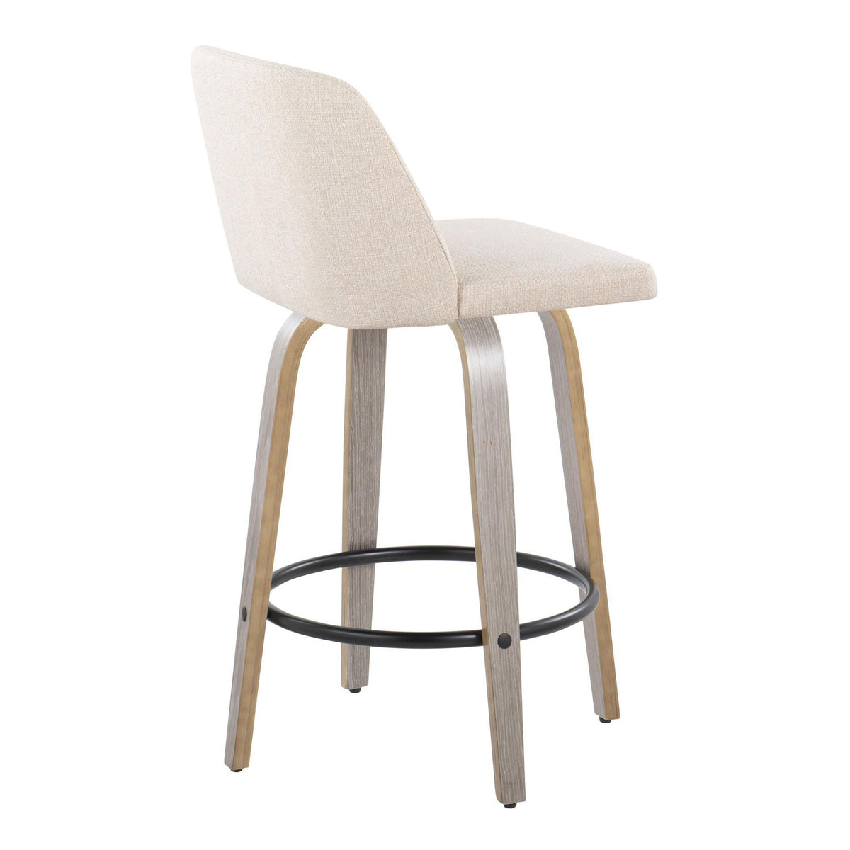 Fixed-Height Stools with Circular Footrails Set of 2