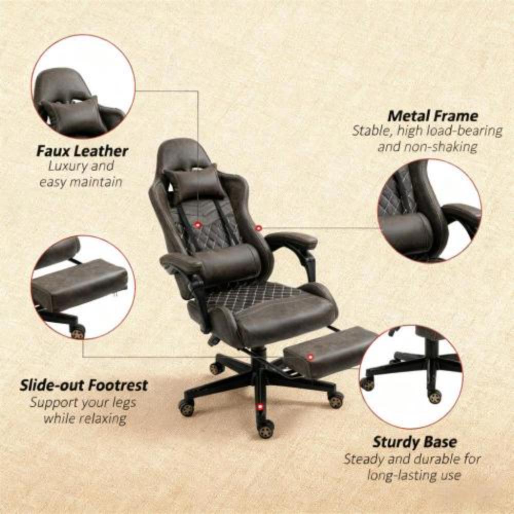 Ergonomic Gaming Chair with Adjustable Headrest