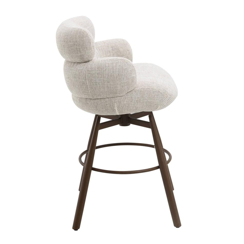 Contemporary Swivel Counter Stool with Comfortable Cushioned Seating
