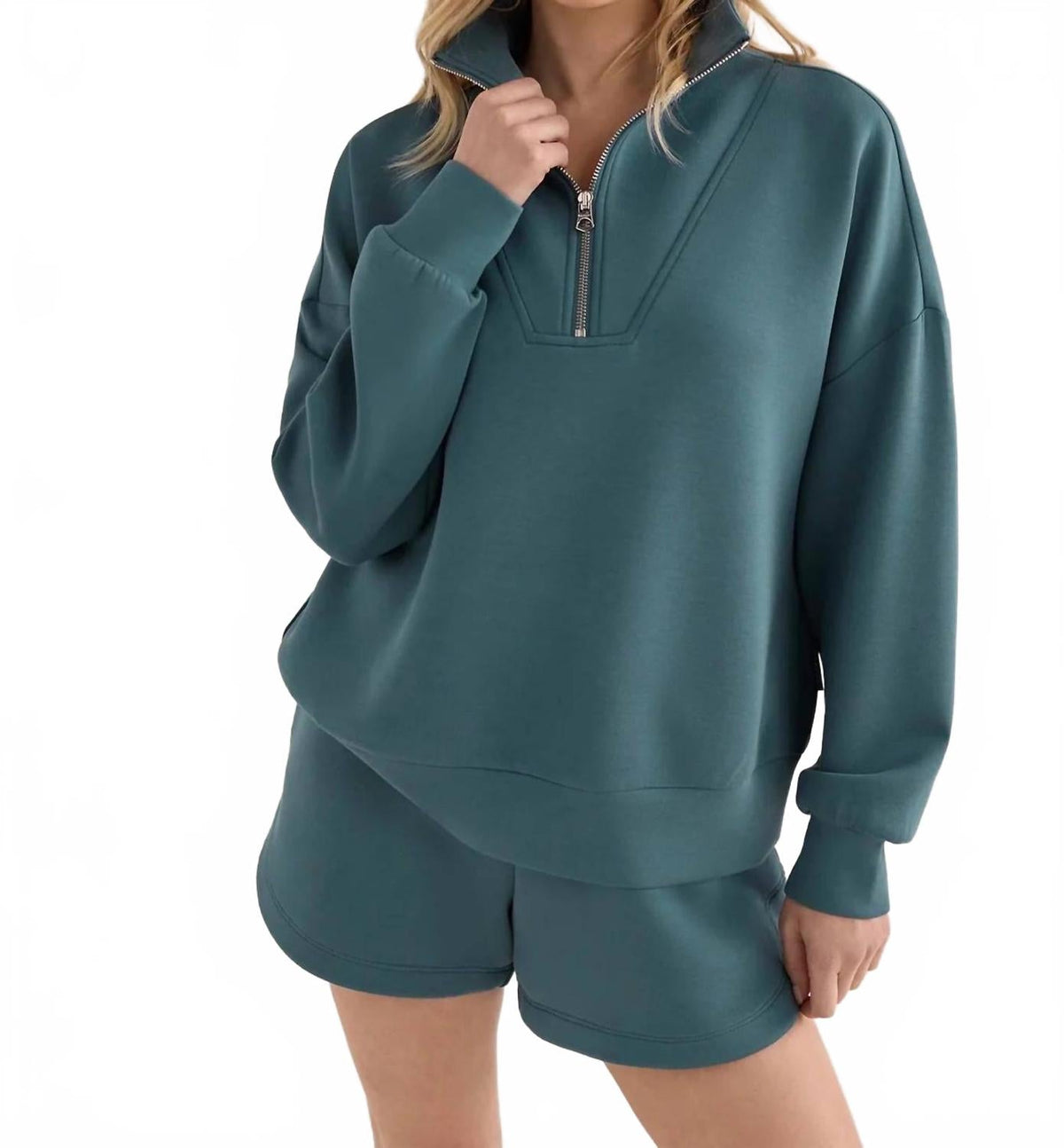 Coulter High Rise Short In Mallard Blue
