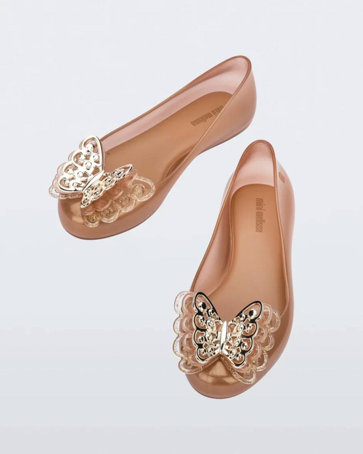 Kid's Mini Sweet Love Fly Flat Shoes In Orange