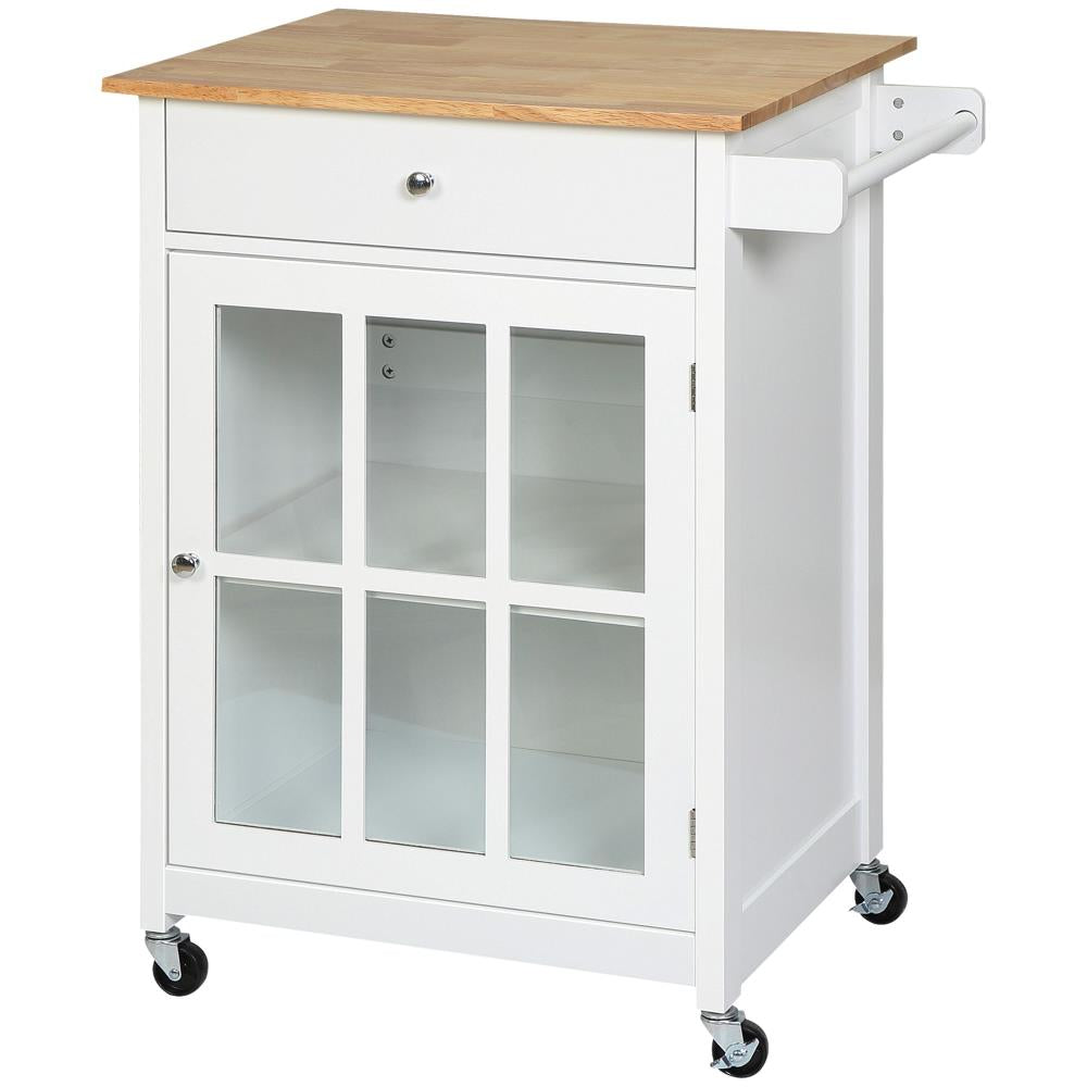 Kitchen Cart with Drawer and Adjustable Shelf