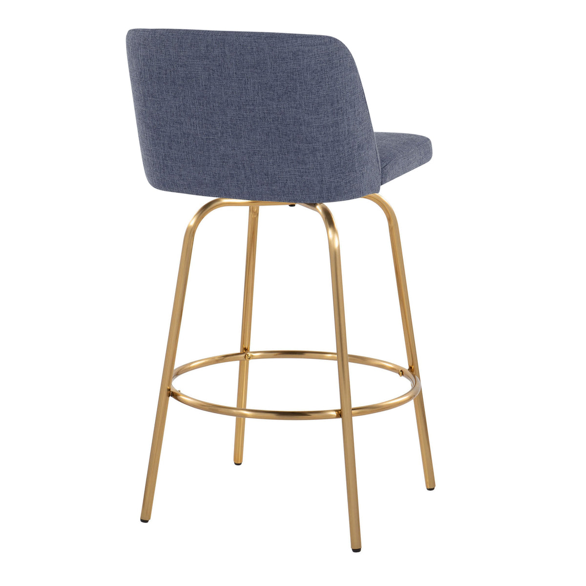 26' Contemporary Swivel Counter Stools with Round Footrests - Set of 2