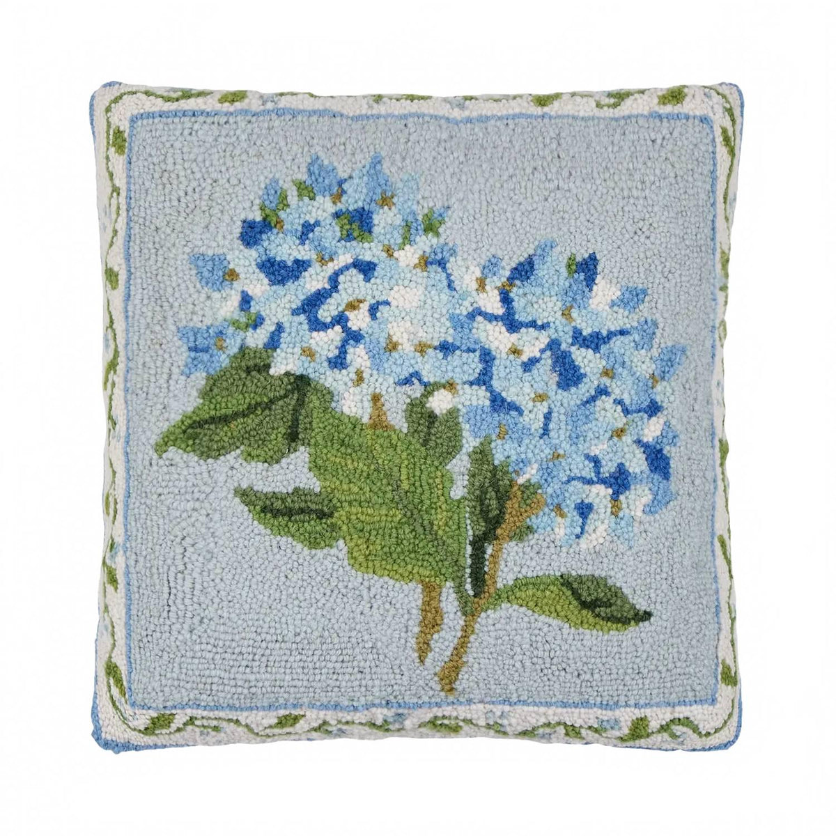 Hydrangea Hook Pillow In Blue