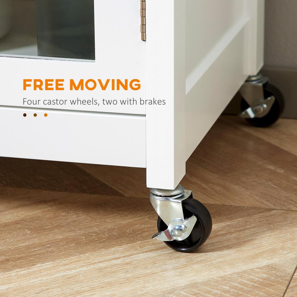 Kitchen Cart with Drawer and Adjustable Shelf