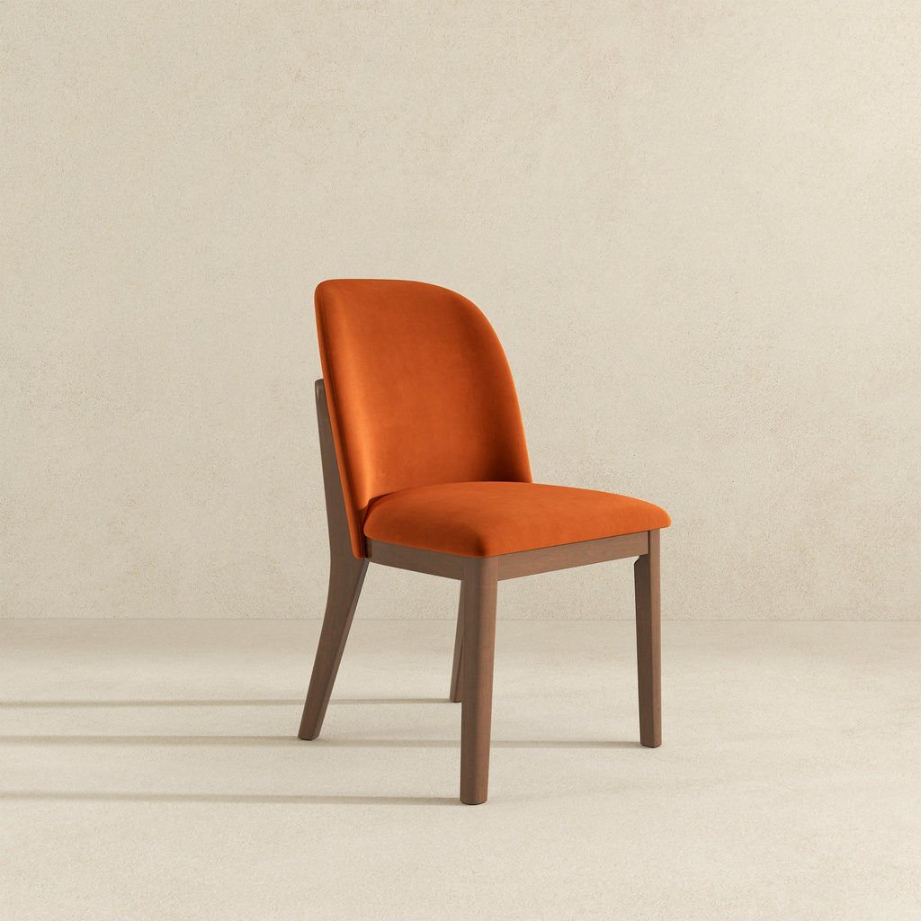 Mid-Century Modern Upholstered Dining Chairs Set of 2