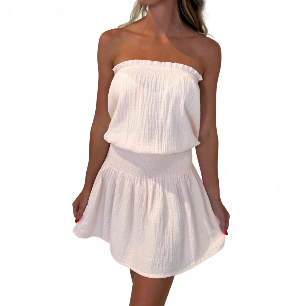 Women's Smocked Tube Dress In Himalayan Salt