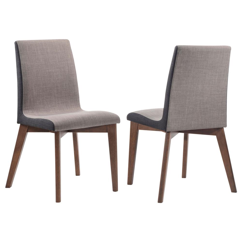 Contemporary Dining Side Chairs with Cushioned Seats and Wooden Legs