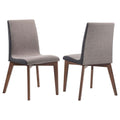 Contemporary Dining Side Chairs with Cushioned Seats and Wooden Legs