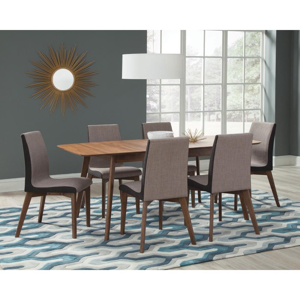 Contemporary Dining Side Chairs with Cushioned Seats and Wooden Legs