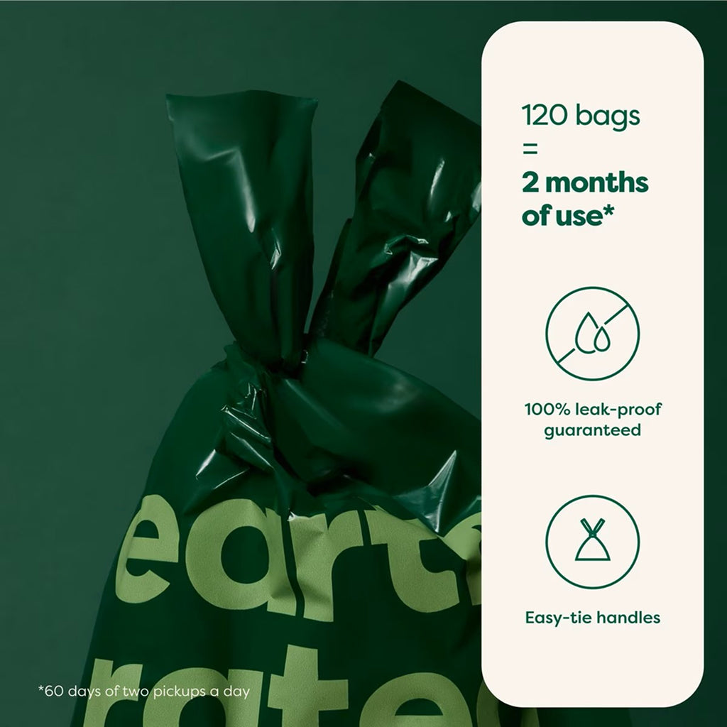 Earth Rated Dog Poop Bags with Handles, Lavender Scented, 120 Handle Bags