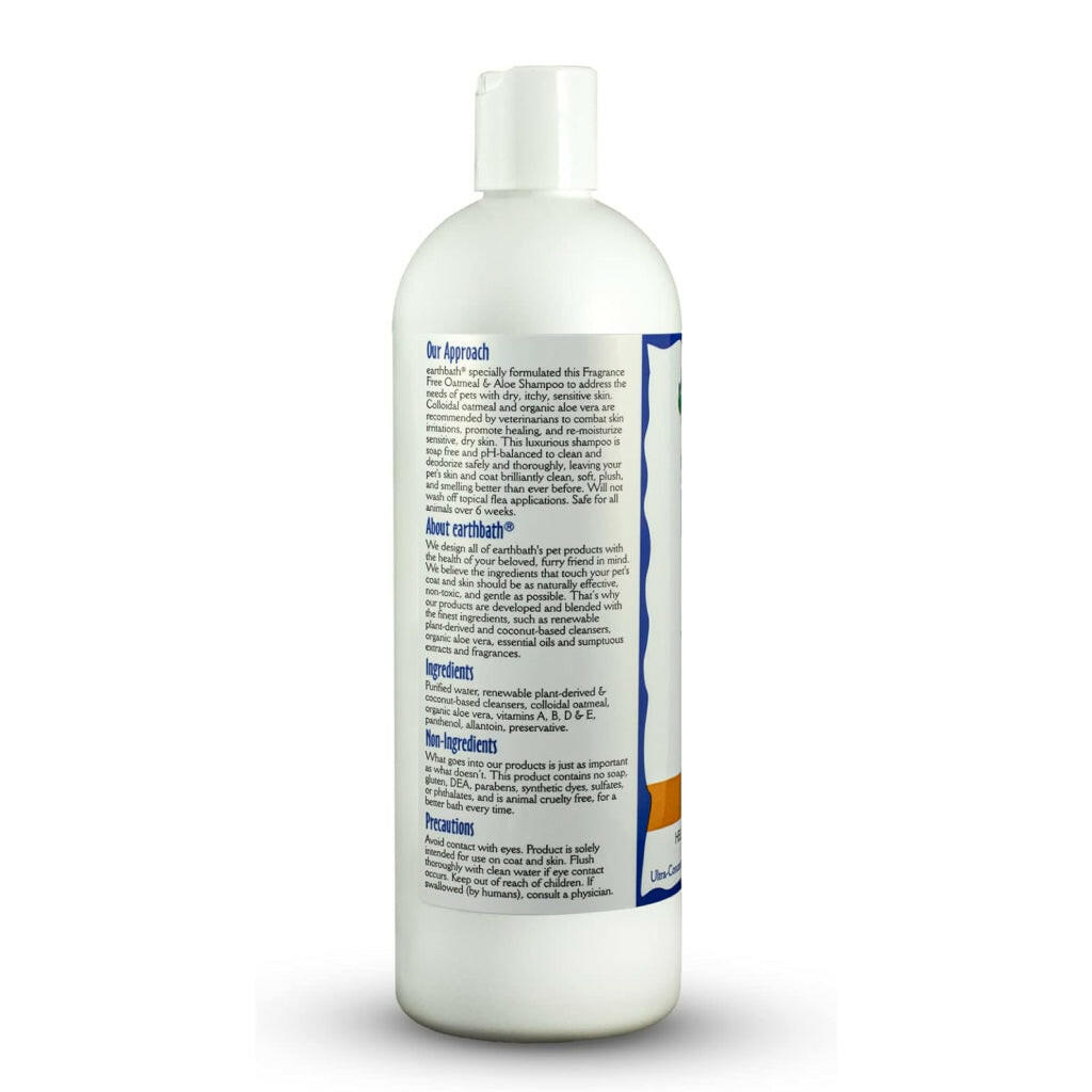 Earthbath Oatmeal & Aloe Fragrance-Free Shampoo for Dogs & Cats (16 oz)