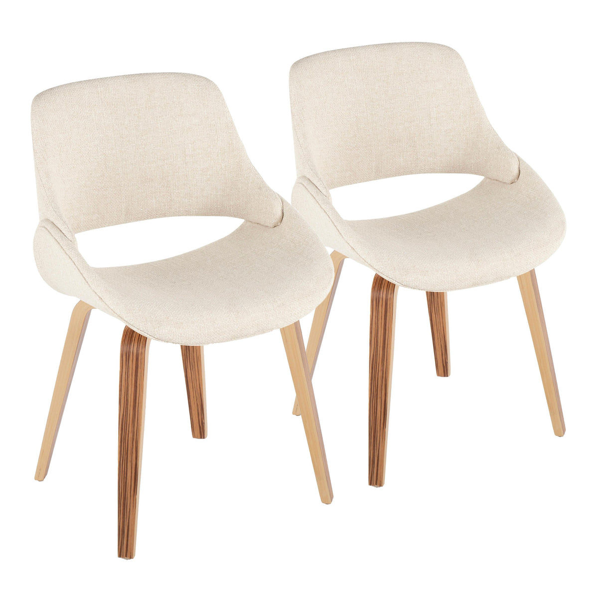 Mid-Century Modern Upholstered Dining Chairs Set of 2