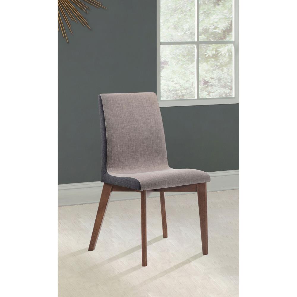 Contemporary Dining Side Chairs with Cushioned Seats and Wooden Legs