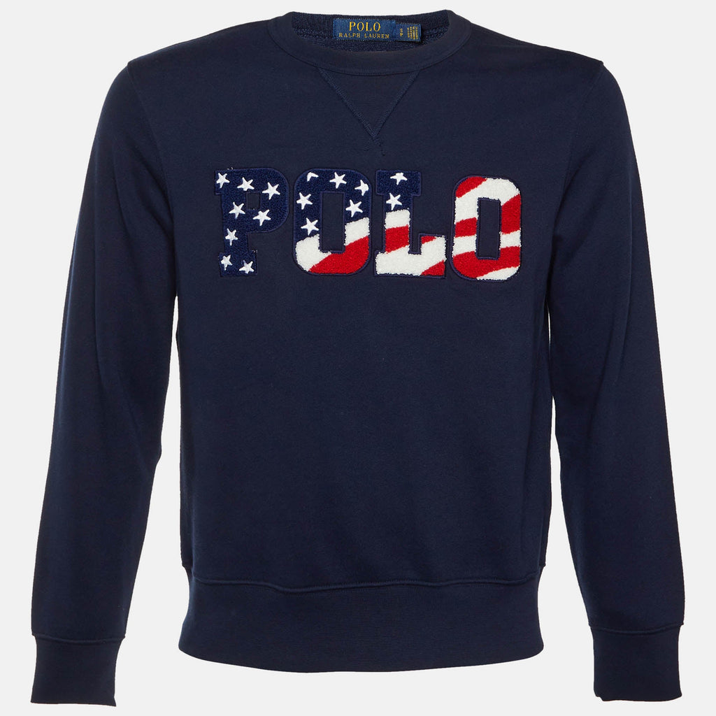 Polo Ralph Lauren Navy Blue Jersey Polo Embroidered Sweatshirt