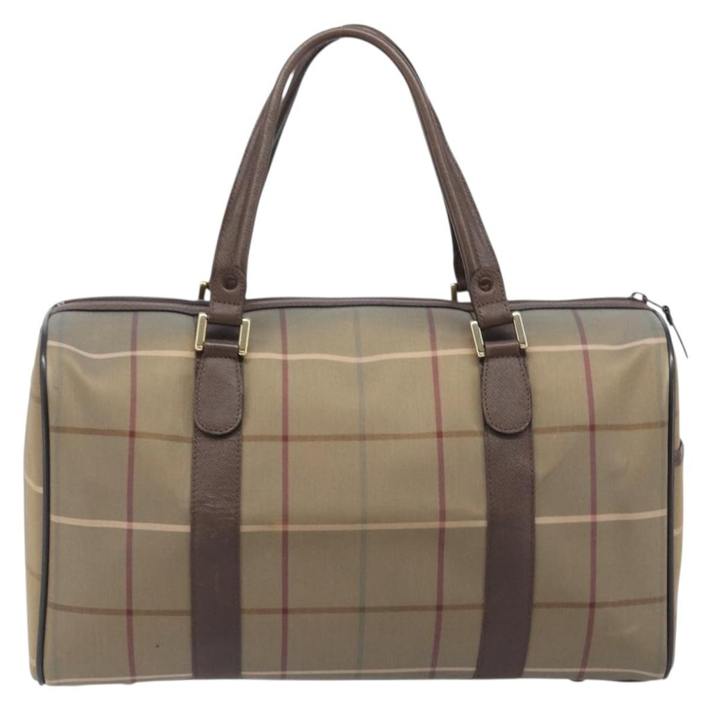 Burberry Nova Check Boston Canvas Canvas Handbag (Pre-Owned)