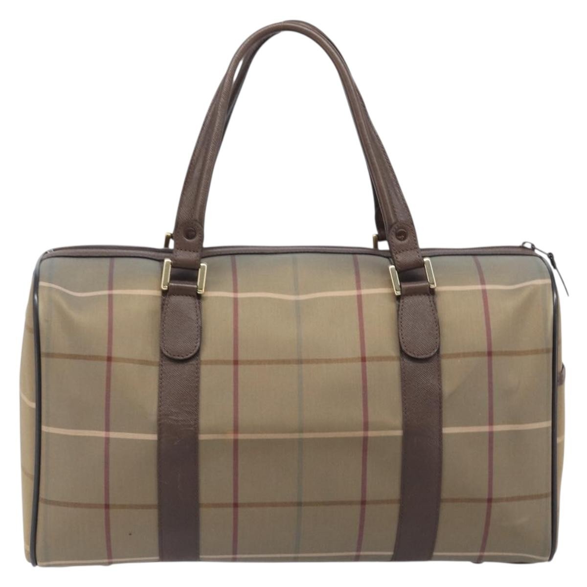 Burberry Nova Check Boston Canvas Canvas Handbag (Pre-Owned)