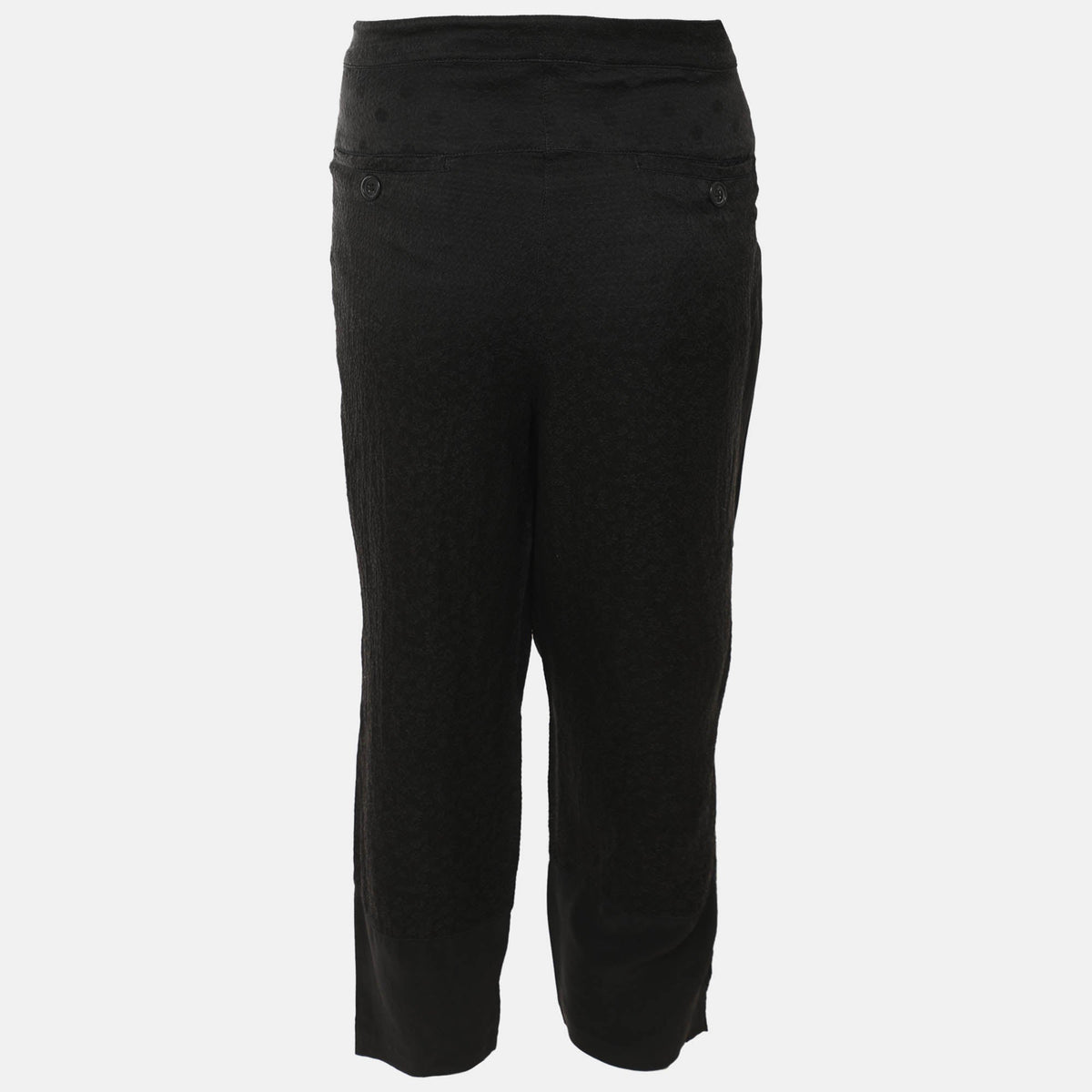 Just Cavalli Black Crepe Jacquard Capri Pants