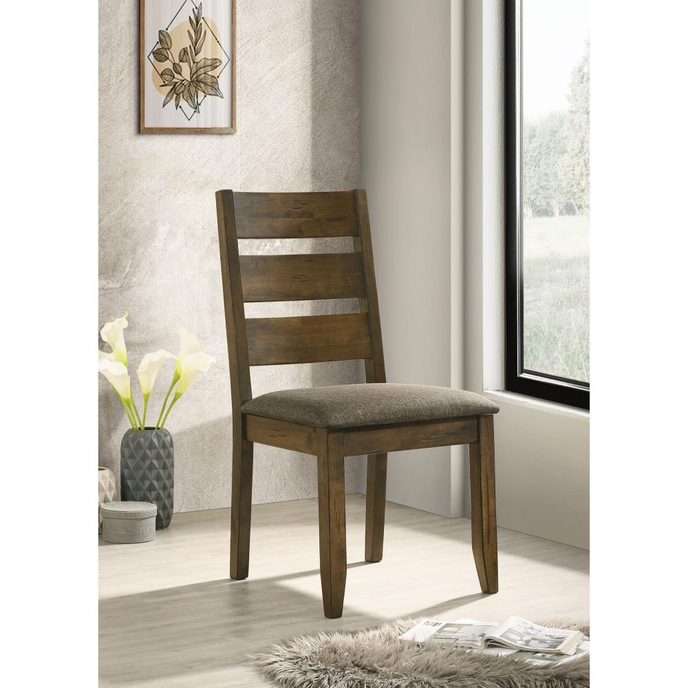 Farmhouse Dining Chairs with Vertical Slat Backrests and Durable Wooden Frames
