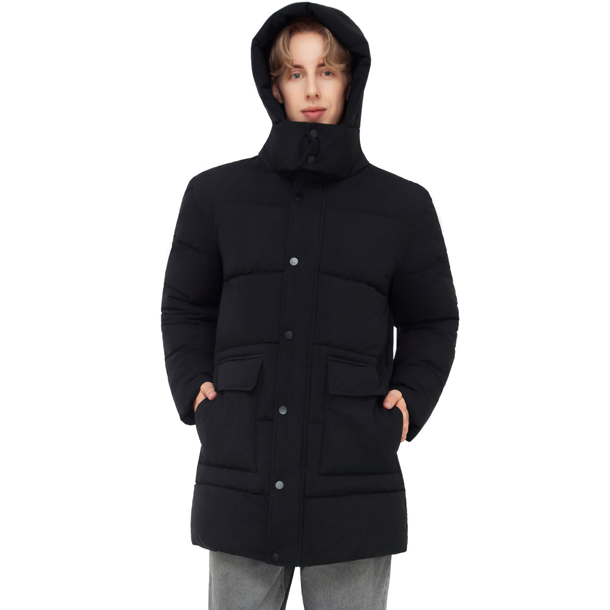 Rokka&Rolla Men's Wind Guard Puffer Coat Winter Parka Jacket