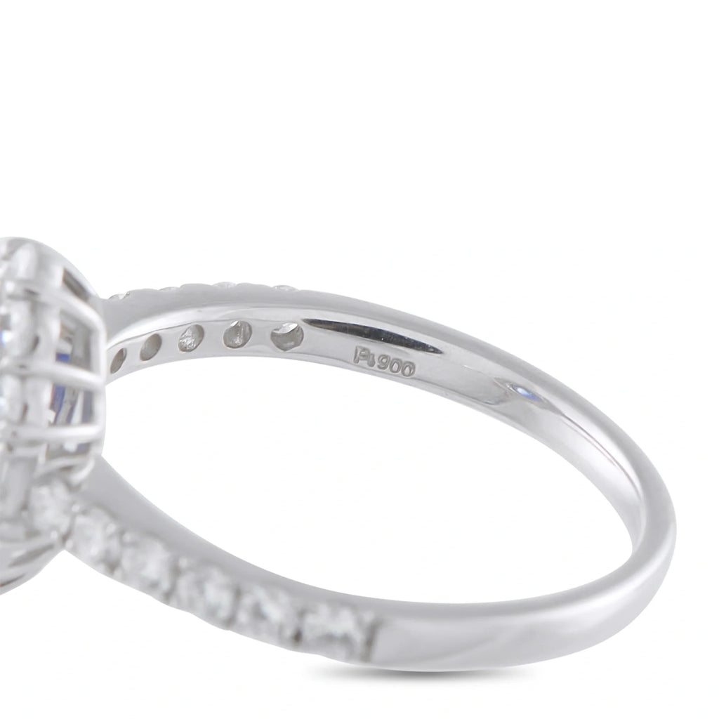 LB Exclusive Platinum 0.67ct Diamond and Sapphire Halo Ring MF10-100526