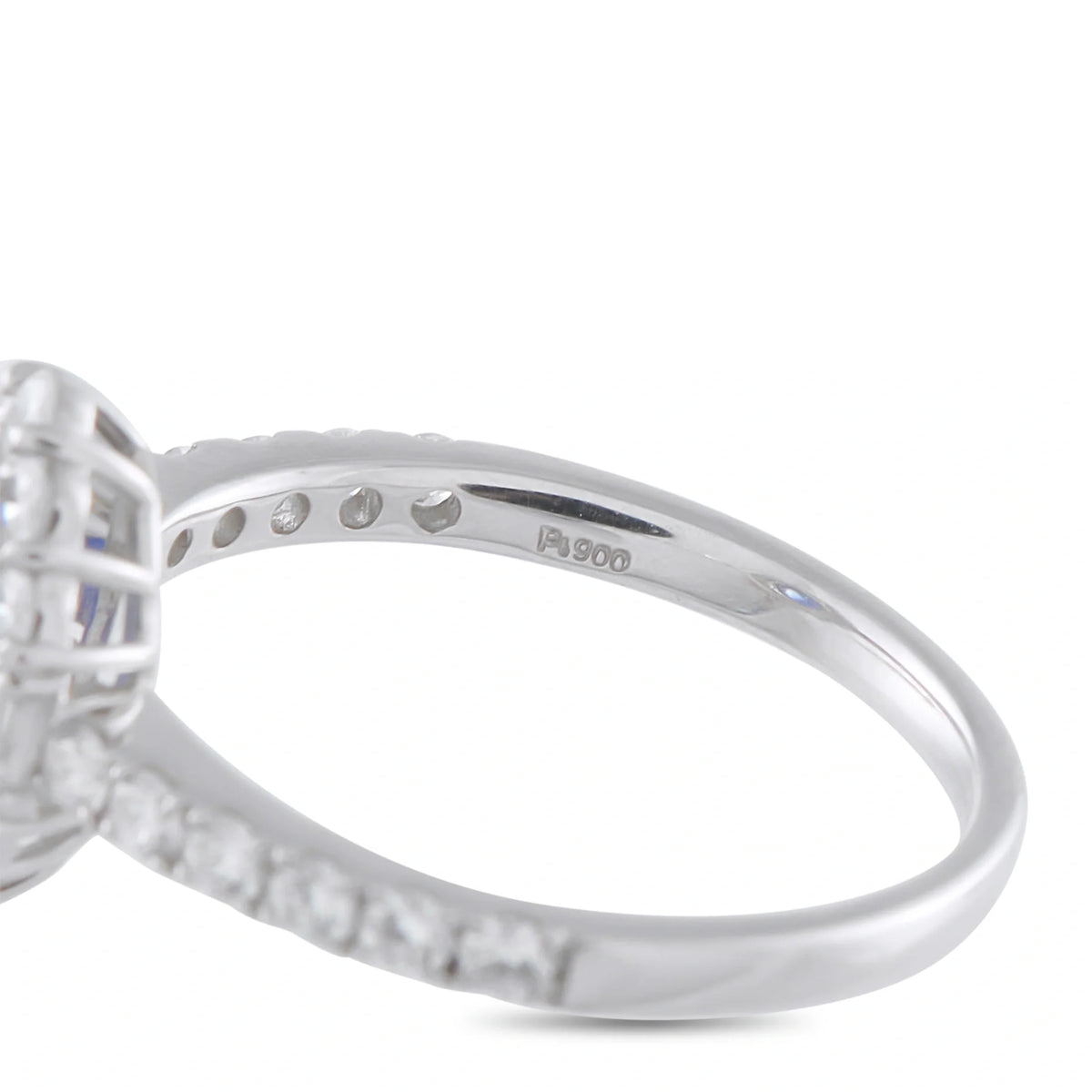LB Exclusive Platinum 0.67ct Diamond and Sapphire Halo Ring MF10-100526