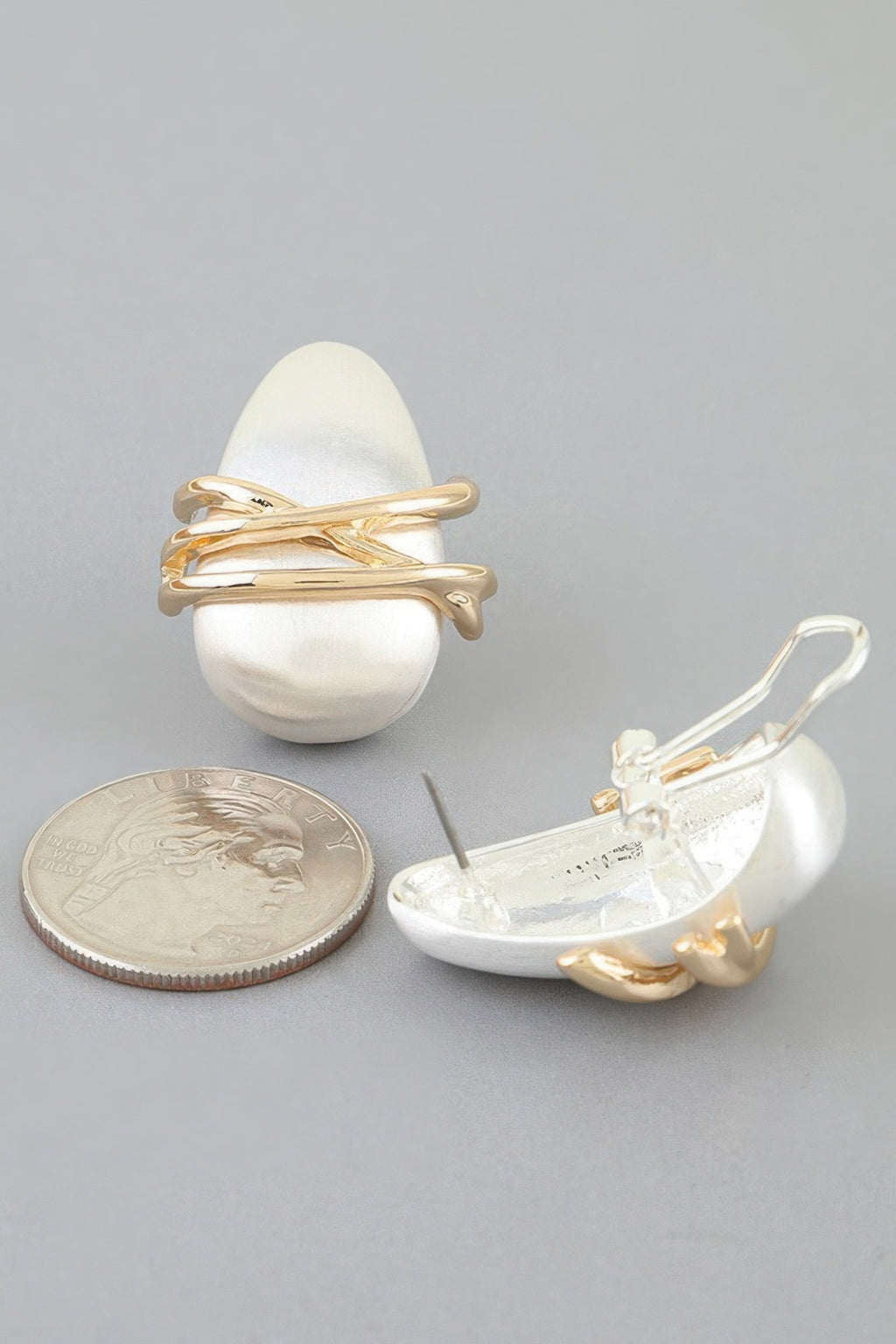 Modern Cross Stone Earrings
