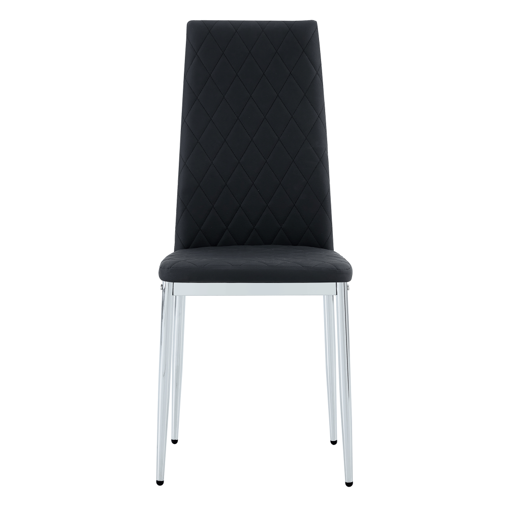 Modern PU Upholstered Dining Chairs with Sleek Metal Legs Set of 4