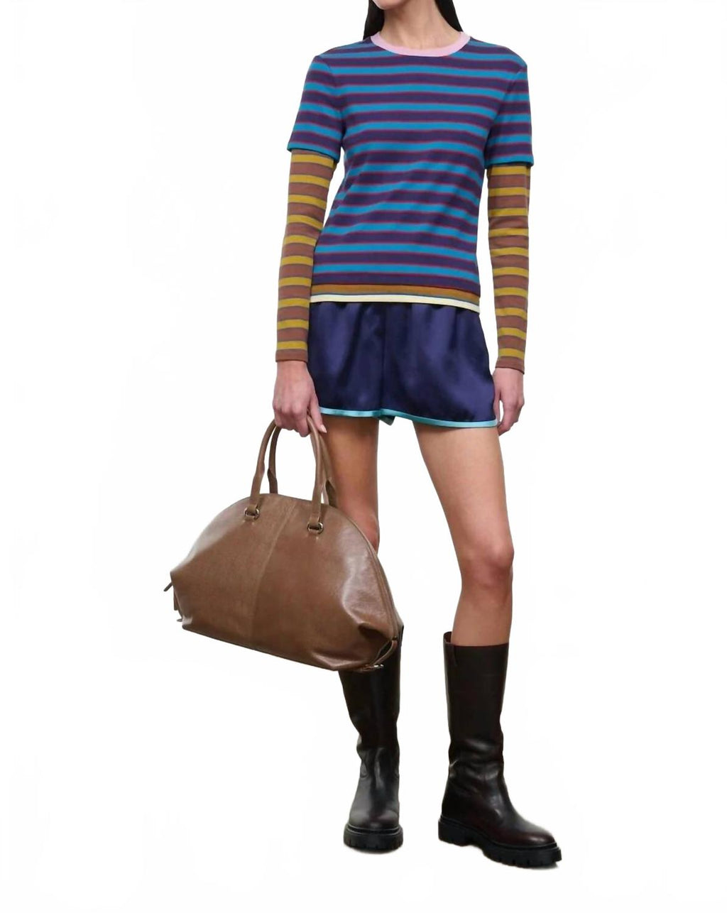 Dillon Layered Tee In Potter Stripe Multi