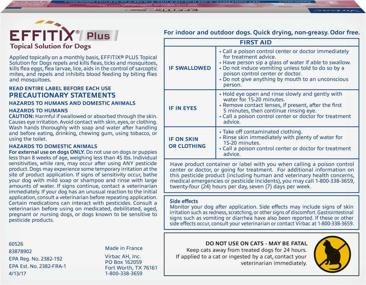 Effitix Plus for Large Dogs, 45-88.9 lbs, 3 Doses