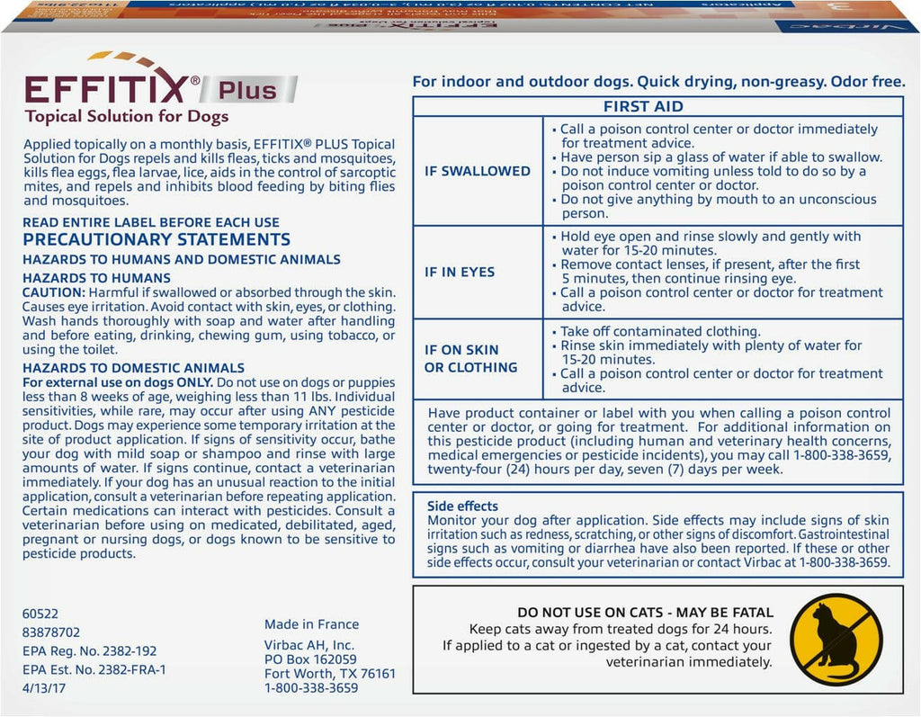 Effitix Plus for Small Dogs, 11-22.9 lbs, 3 Doses