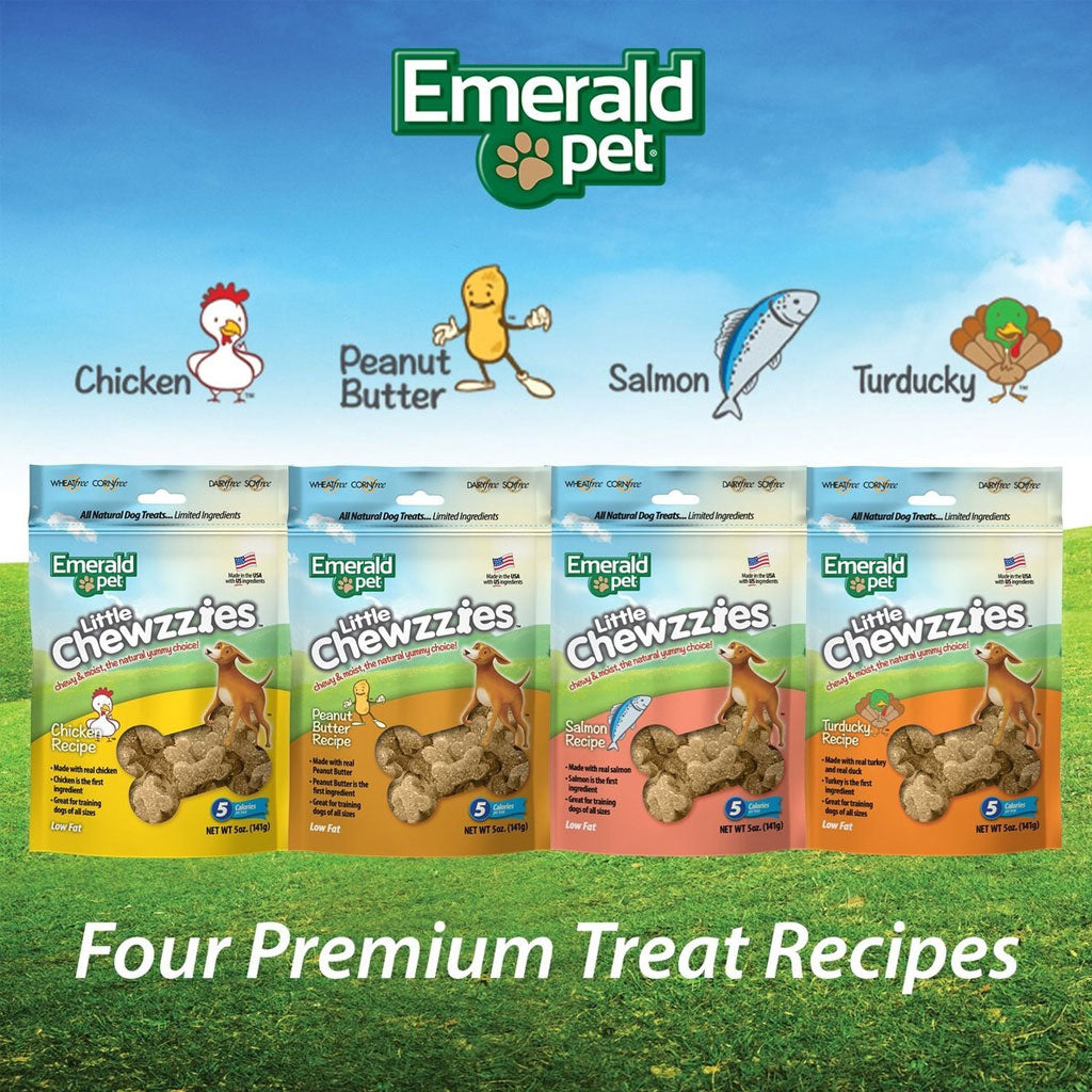Emerald Pet Little Chewzzies Peanut Butter Recipe Dog Treats, 5-oz