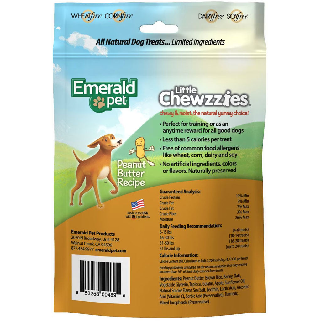 Emerald Pet Little Chewzzies Peanut Butter Recipe Dog Treats, 5-oz