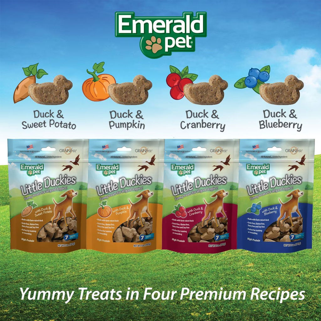 Emerald Pet Little Duckies Grain-Free with Duck & Cranberry Dog Treats, 5-oz