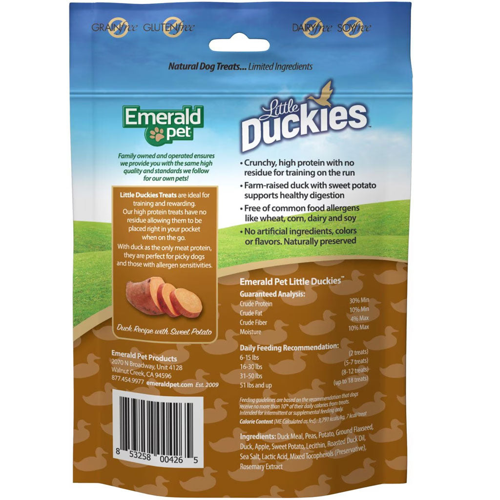 Emerald Pet Little Duckies Grain-Free with Duck & Sweet Potato Dog Treats, 5-oz