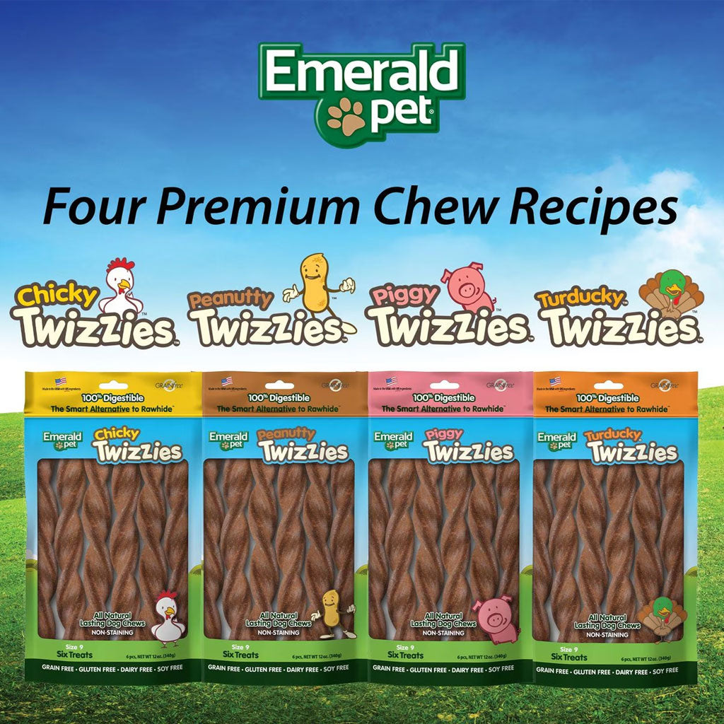 Emerald Pet Piggy Twizzies Grain-Free Dog Treats, 6 count