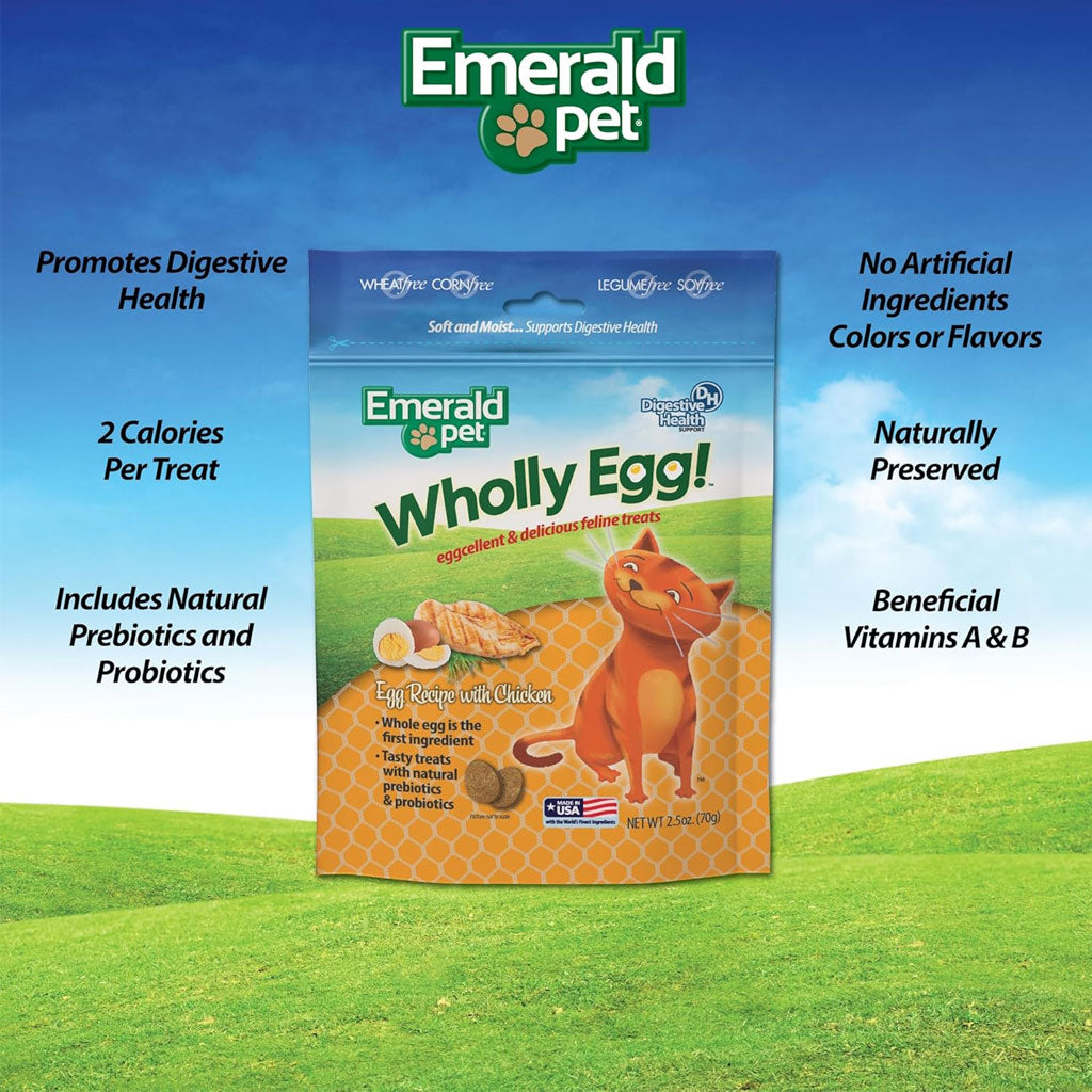 Emerald Pet Wholly Egg Recipe with Chicken Cat Treats, 2.5-oz
