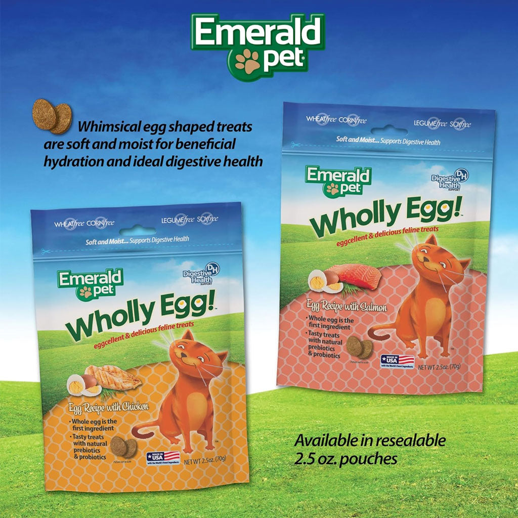 Emerald Pet Wholly Egg Recipe with Chicken Cat Treats, 2.5-oz