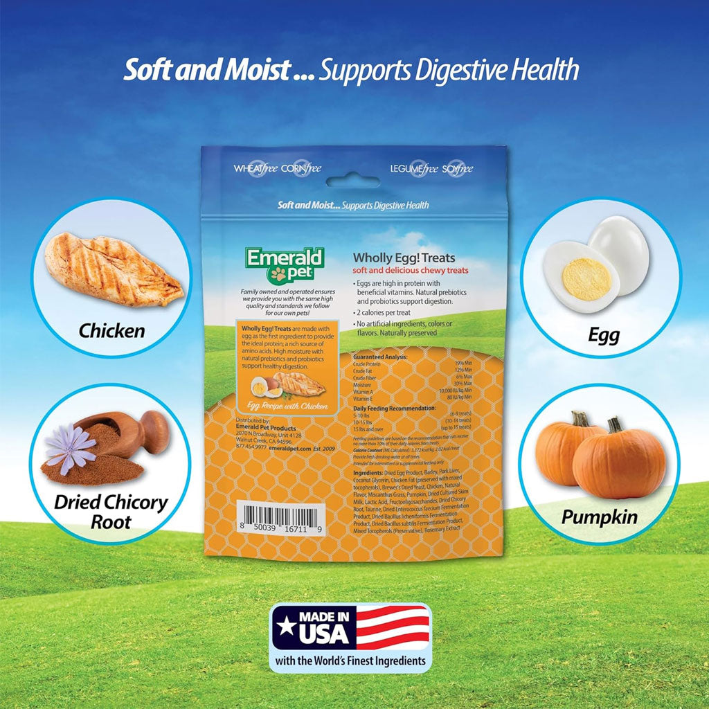 Emerald Pet Wholly Egg Recipe with Chicken Cat Treats, 2.5-oz