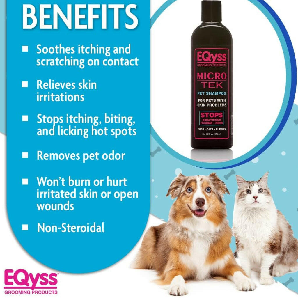 EQyss Grooming Products Micro-Tek Dog, Cats & Puppies Shampoo (16 oz)