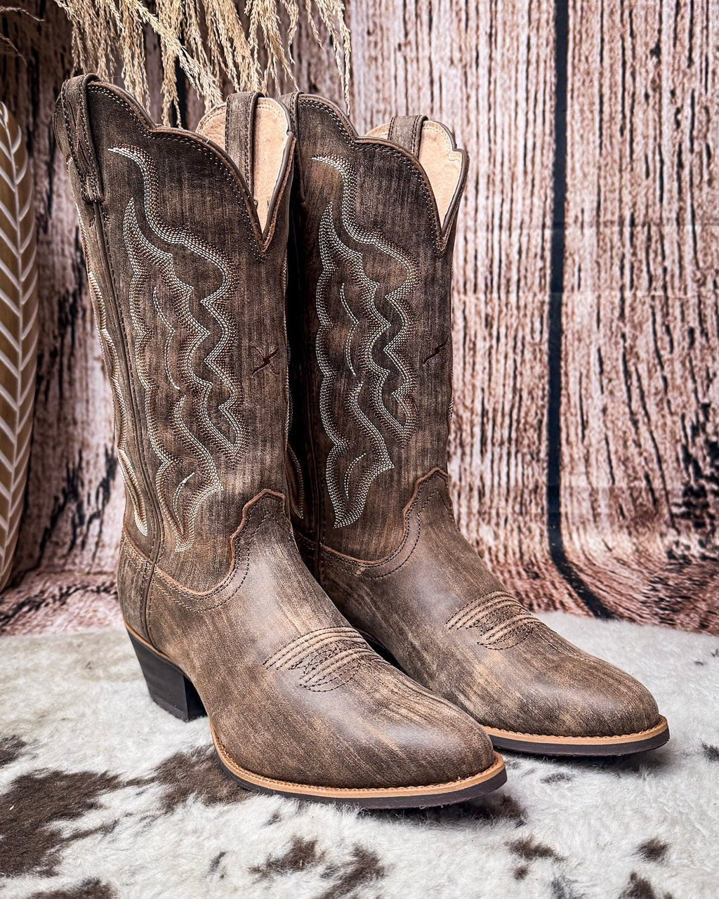 Esme Twisted X Women's 12" Western Boot - Distressed Brown