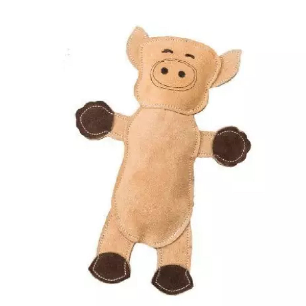 Ethical Dura-Fuse Leather Barnyard Toy For Dogs, assorted characters (11")
