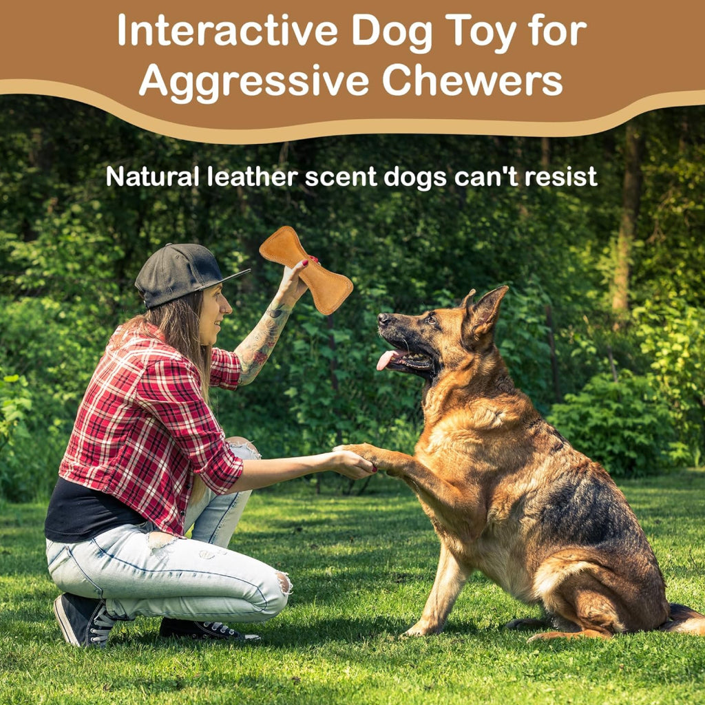 Ethical Dura-Fuse Leather Bone Toy For Dogs