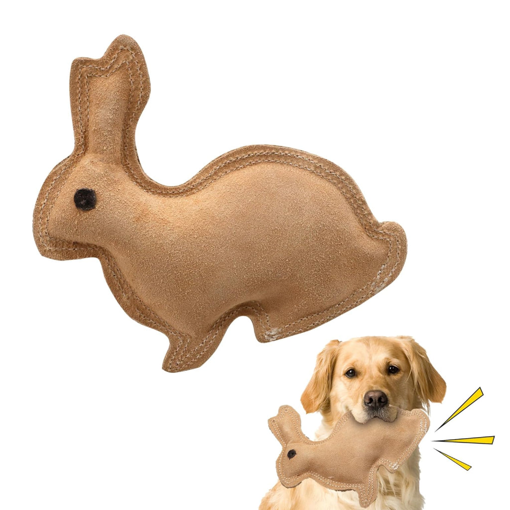 Ethical Dura-Fuse Leather Rabbit Dog Toy