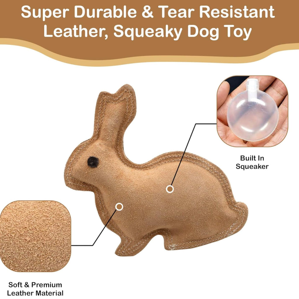 Ethical Dura-Fuse Leather Rabbit Dog Toy